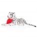 Cybil - plüss fehér tigris szívvel - 36cm