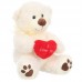 Dess - fehér plüss maci szívvel - 25cm Dess - fehér plüss maci szívvel - 25cm