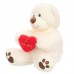 Dess - fehér plüss maci szívvel - 25cm Dess - fehér plüss maci szívvel - 25cm