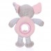 Baby plüss csörgő - rózsaszín elefánt - 24cm