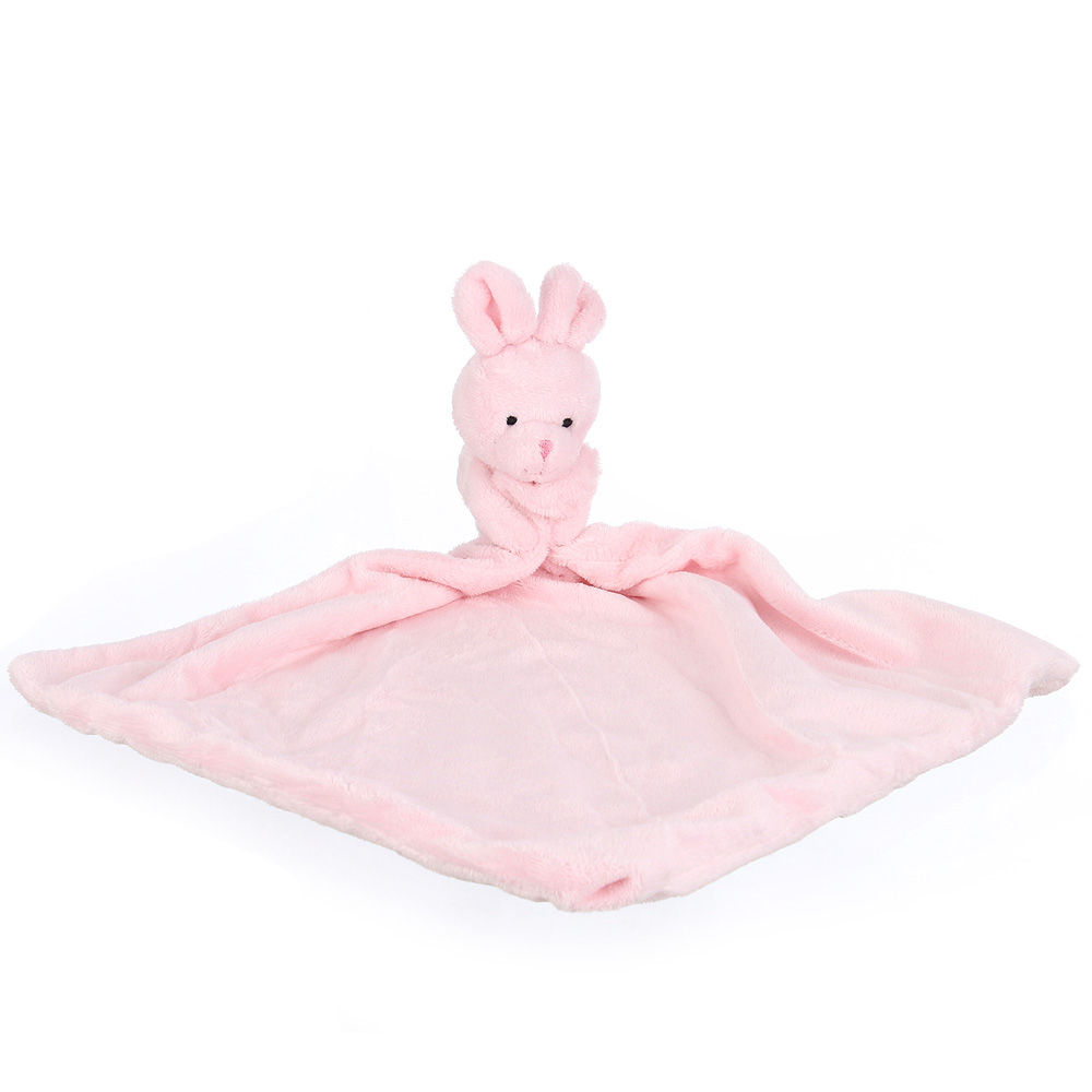 Alvókendő babáknak - rózsaszín nyuszis - 33cm