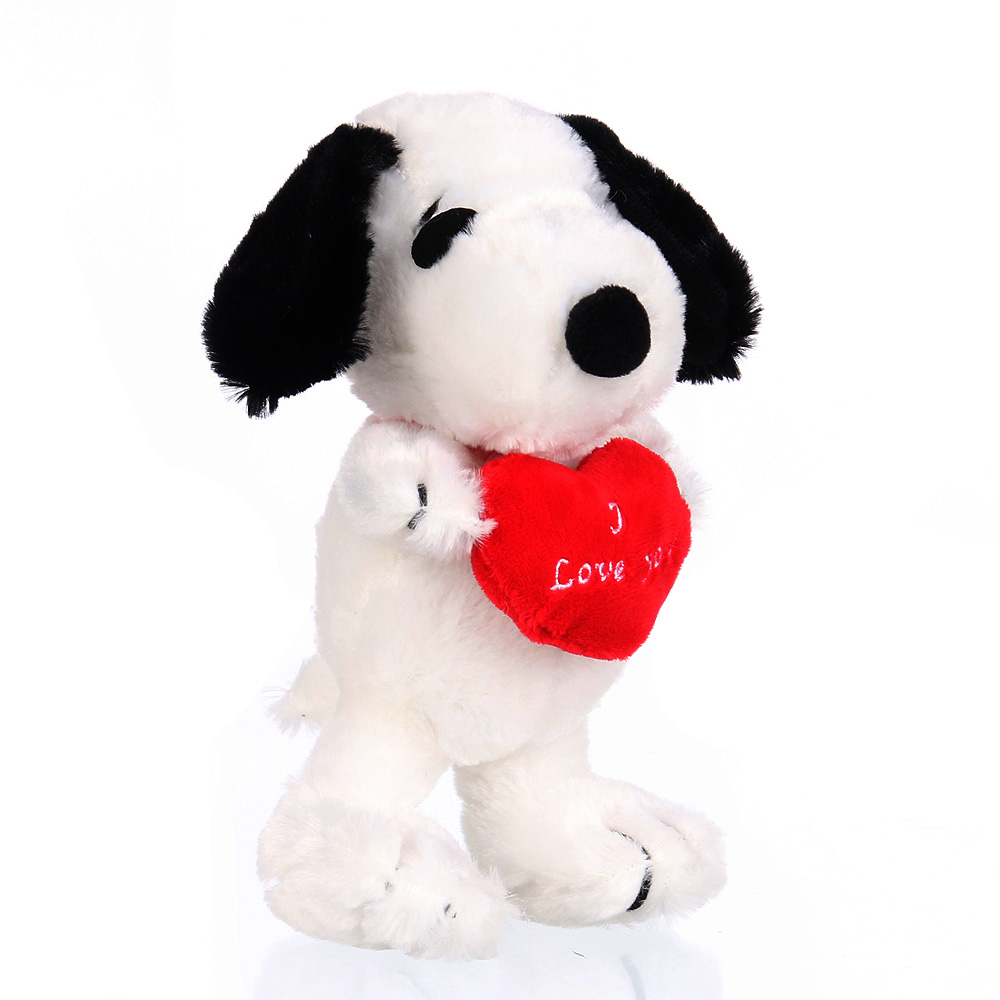 Snoopy plüss figura szívvel - 22cm