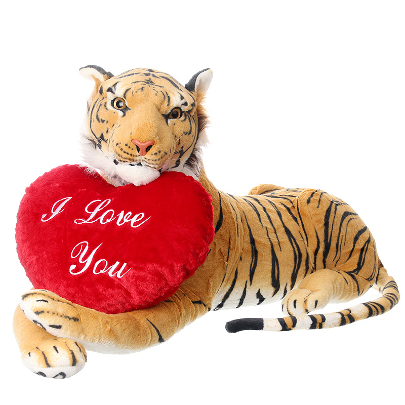 Óriás plüss tigris szívvel - 100cm