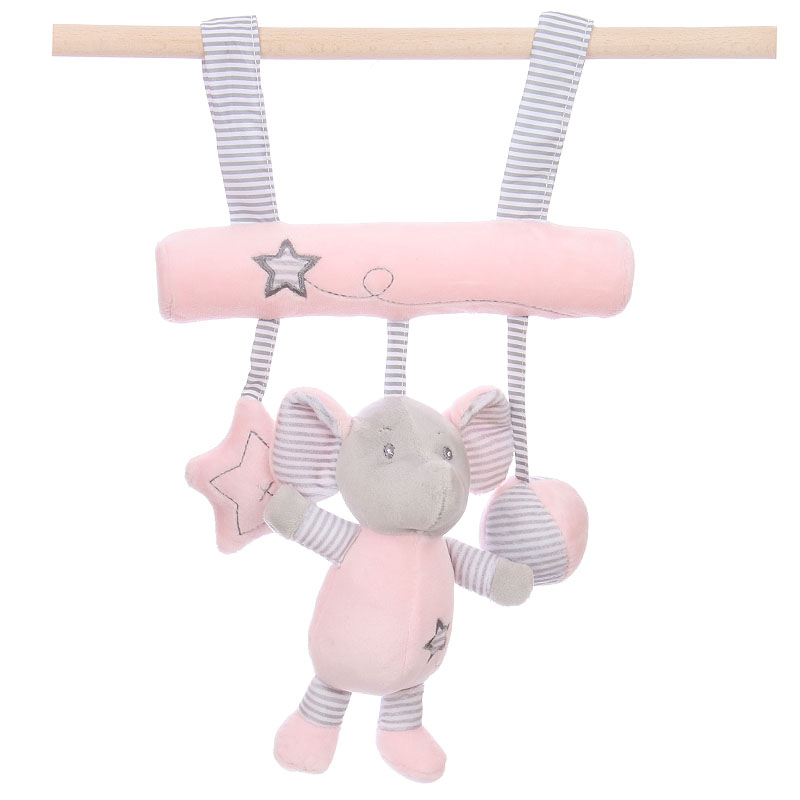 Felakasztható baby plüss játék - rózsaszín elefántos - 26cm